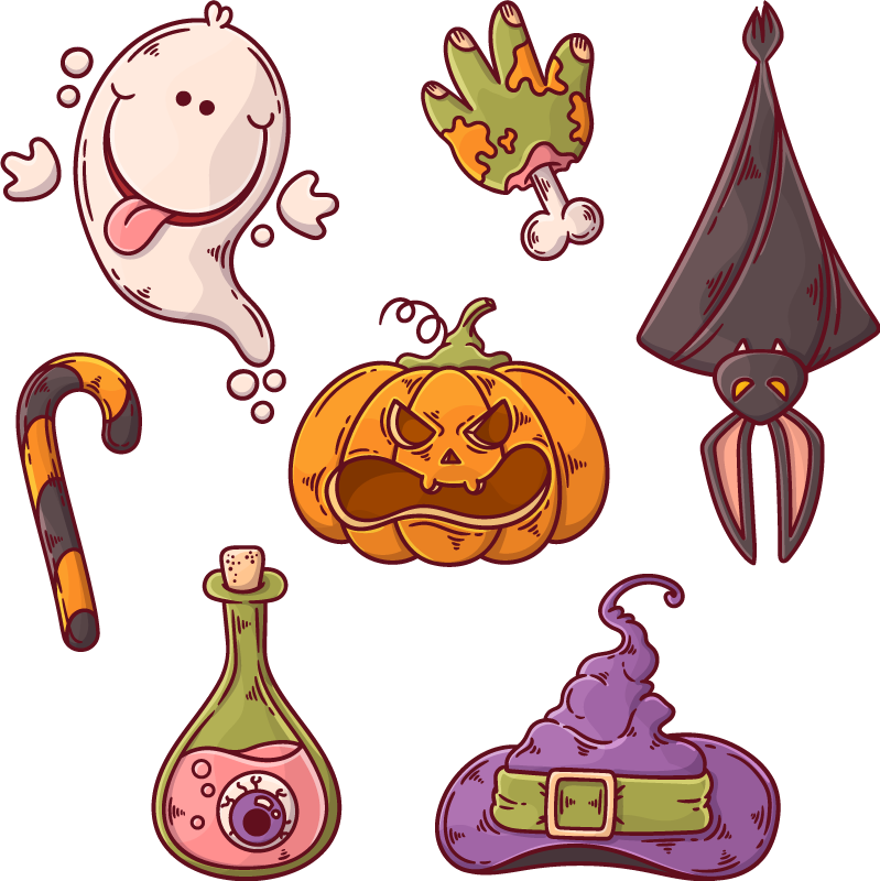 Vinylmatta halloween figurer - Tenstickers