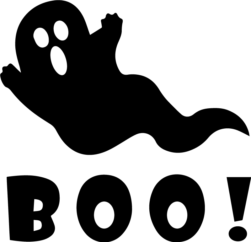 Vinylmatta halloween spöklikt boo display - Tenstickers