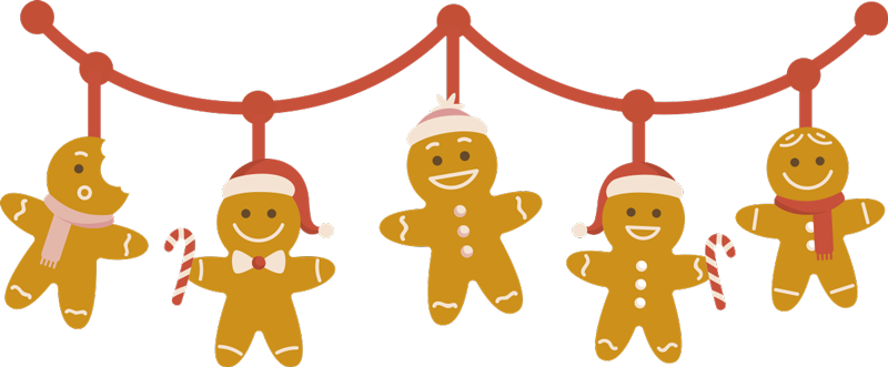 Vinylmatta jul pepparkaksmotiv - Tenstickers