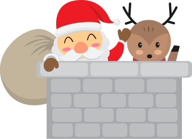 Vinylmatta jul tomte och renar - Tenstickers