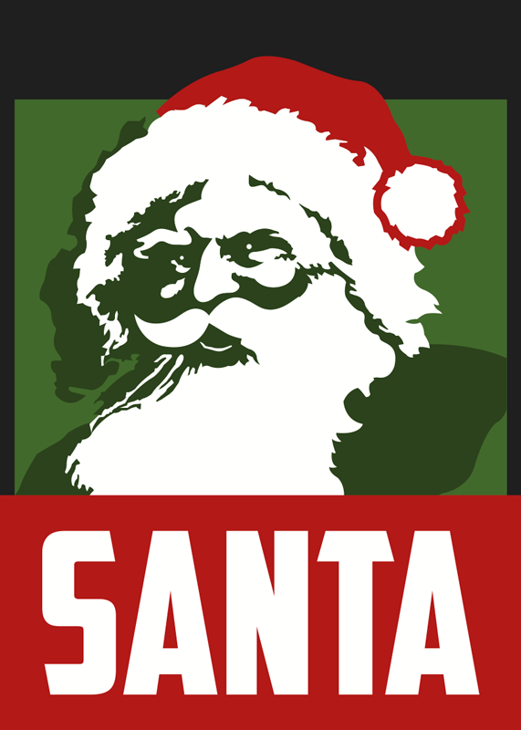 Vinylmatta jul realistisk jultomte - Tenstickers
