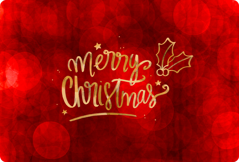 Vinylmatta jul god jul i röd laptop - Tenstickers