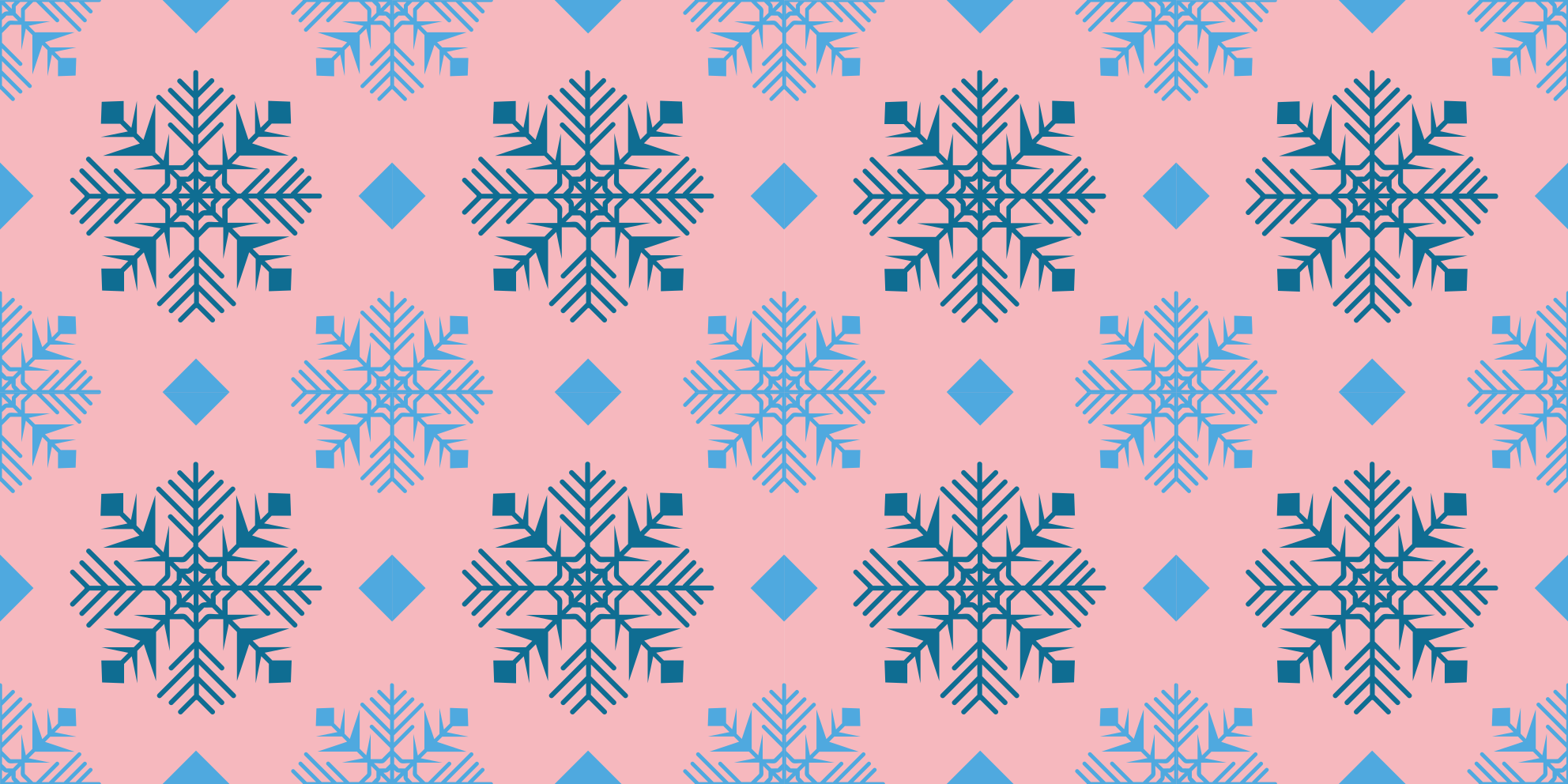 Vinylmatta jul rosa och blå snöflingor mönster - Tenstickers