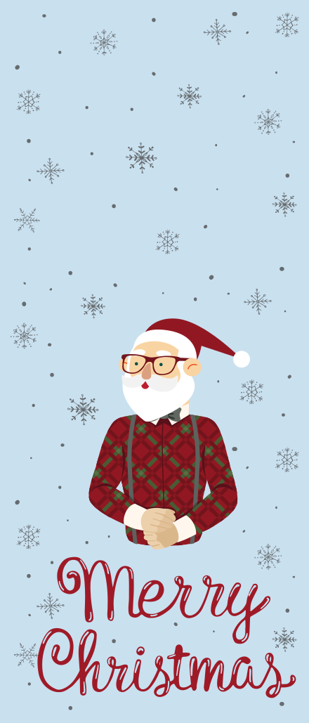 Vinylmatta jul glad hipster jul - Tenstickers