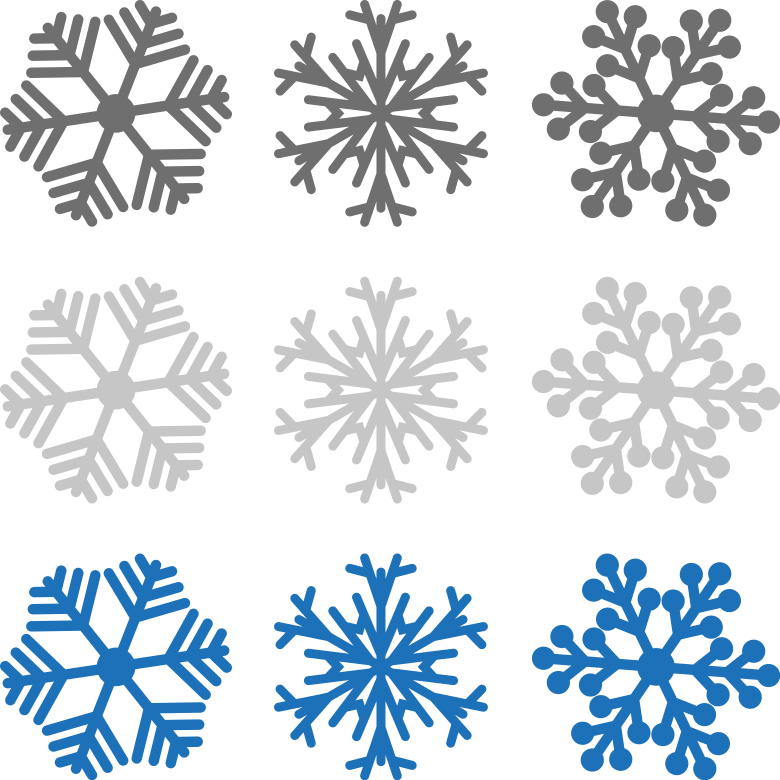 Vinylmatta jul grå och blå snöflingor - Tenstickers