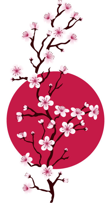 Vinylmatta blommor och växter körsbärsgrenar - Tenstickers