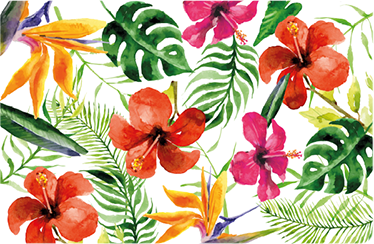 Vinylmatta blommor och växter colorful monstera - Tenstickers