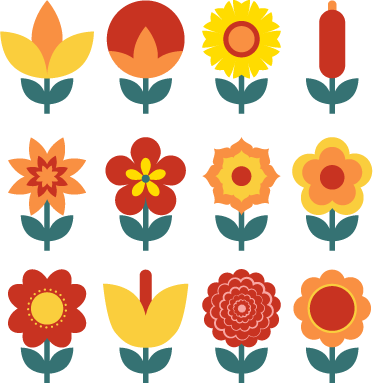 Vinylmatta blommor och växter sommarblommor kollektion - Tenstickers