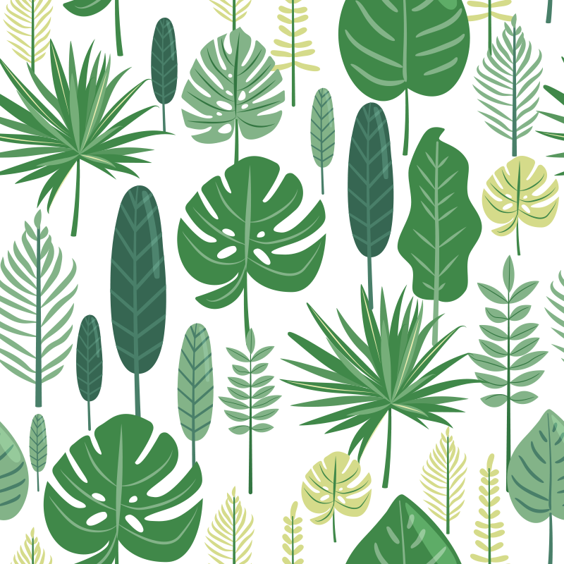Vinylmatta blommor och växter monstera - Tenstickers