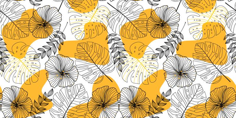 Vinylmatta blommor och växter flower design kallax - Tenstickers