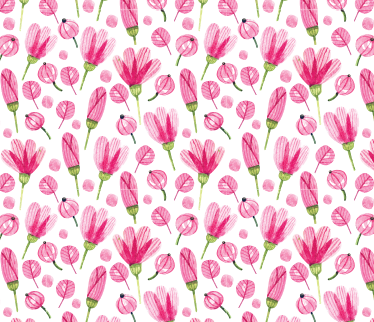 Vinylmatta blommor och växter rosa akvarellblommor - Tenstickers