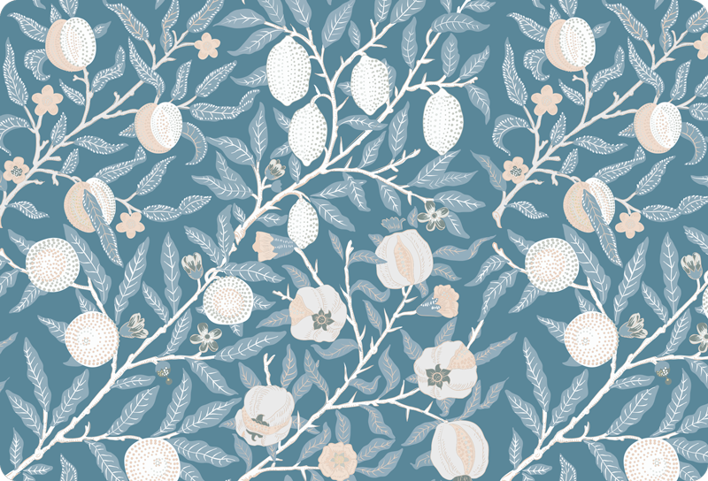 Vinylmatta blommor och växter med fint vintage mönster - Tenstickers