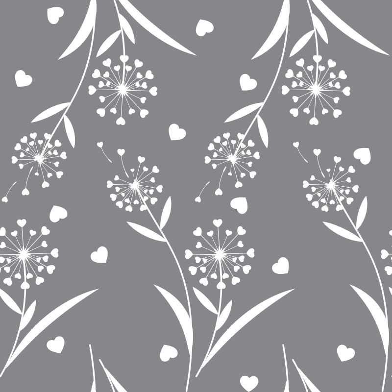 Vinylmatta blommor och växter vita maskrosor - Tenstickers