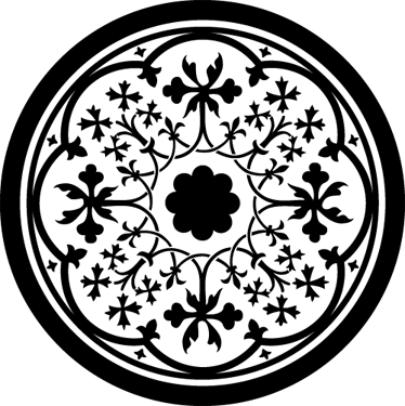 Vinylmatta blommor och växter gothic rosett - Tenstickers