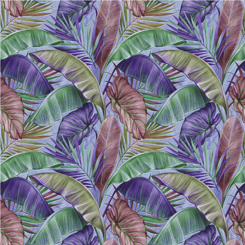 Vinylmatta blommor och växter lila bladdesign - Tenstickers