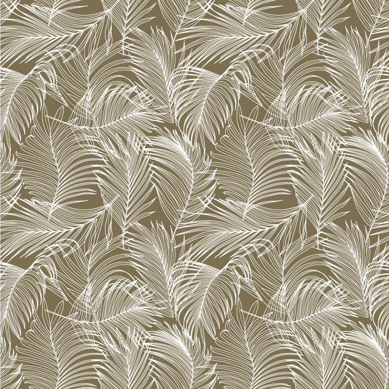 Vinylmatta blommor och växter eleganta bruna blad - Tenstickers