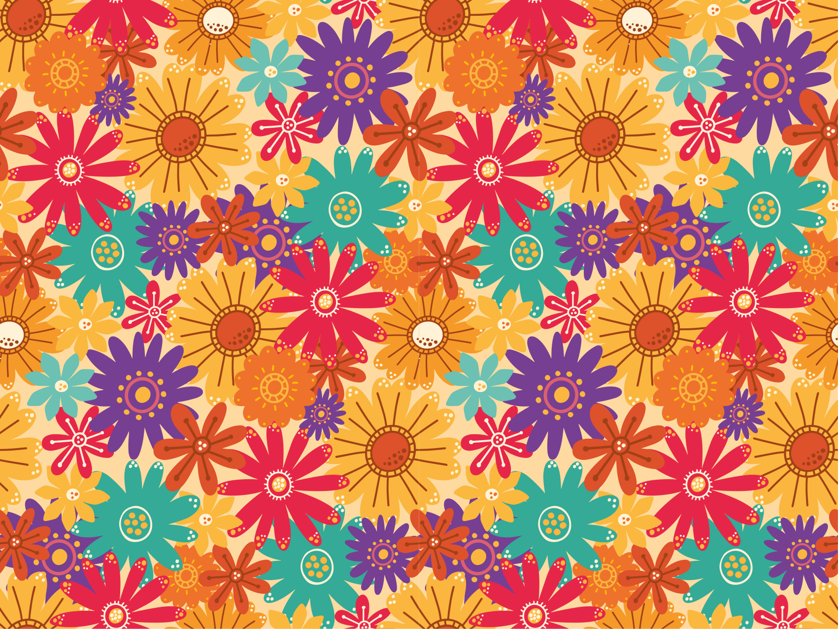 Vinylmatta blommor och växter med mycket blommor - Tenstickers