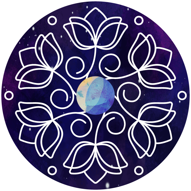 Vinylmatta blommor och växter lotusmönster - Tenstickers