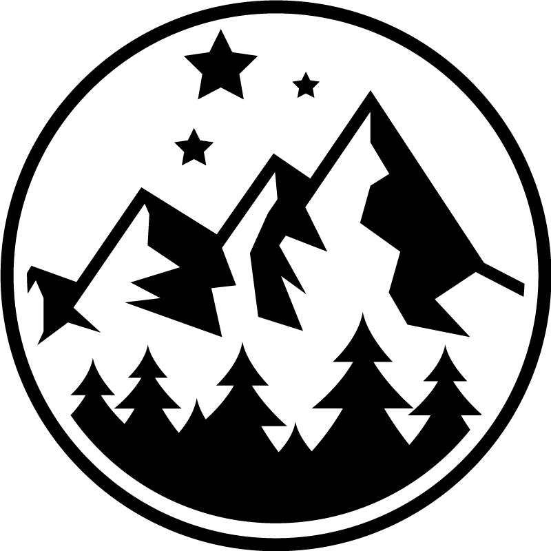 Vinylmatta blommor och växter bergig skogsscen - Tenstickers
