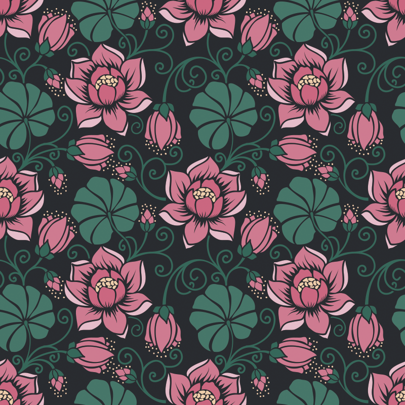 Vinylmatta blommor och växter blommande klätterväxter - Tenstickers