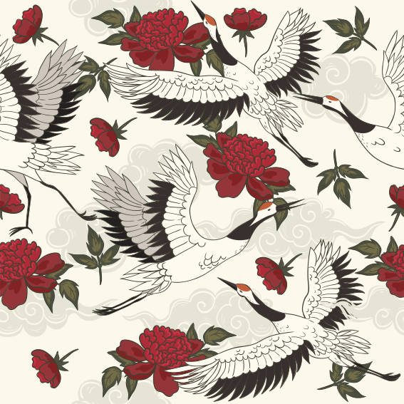 Vinylmatta blommor och växter i lugna jordtoner - Tenstickers