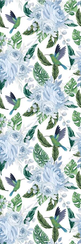 Vinylmatta blommor och växter blåa trädgårdsblommor - Tenstickers
