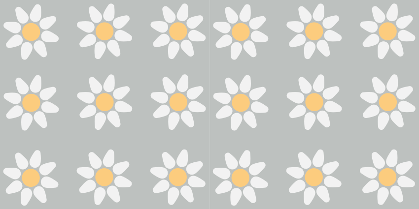 Vinylmatta blommor och växter med prästkragar - Tenstickers