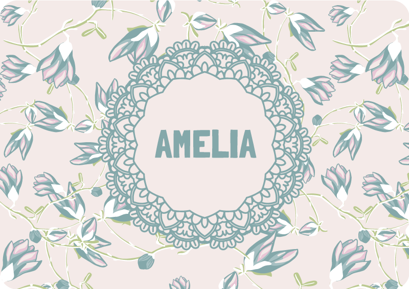 Vinylmatta blommor och växter blad och namn - Tenstickers