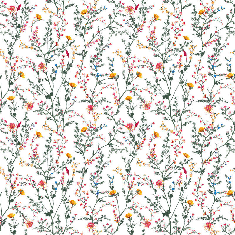 Vinylmatta blommor och växter minimalistiska blommor - Tenstickers