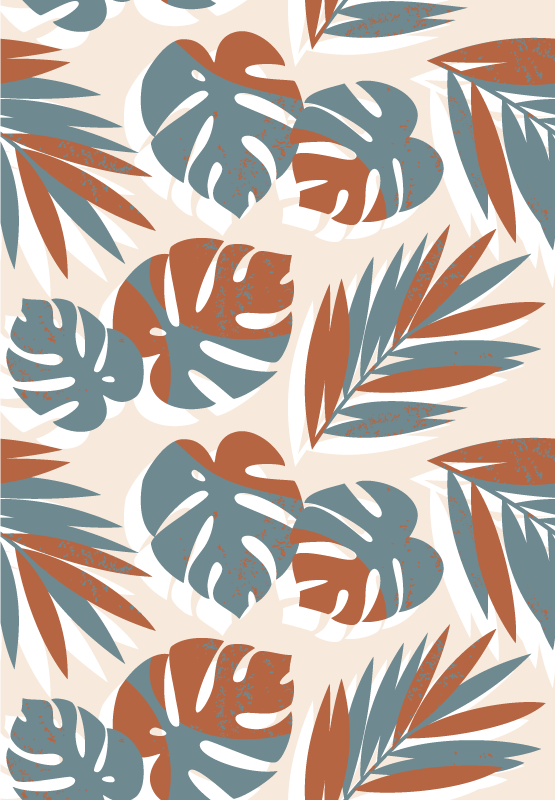 Vinylmatta blommor och växter stora gröna monsterplanter - Tenstickers