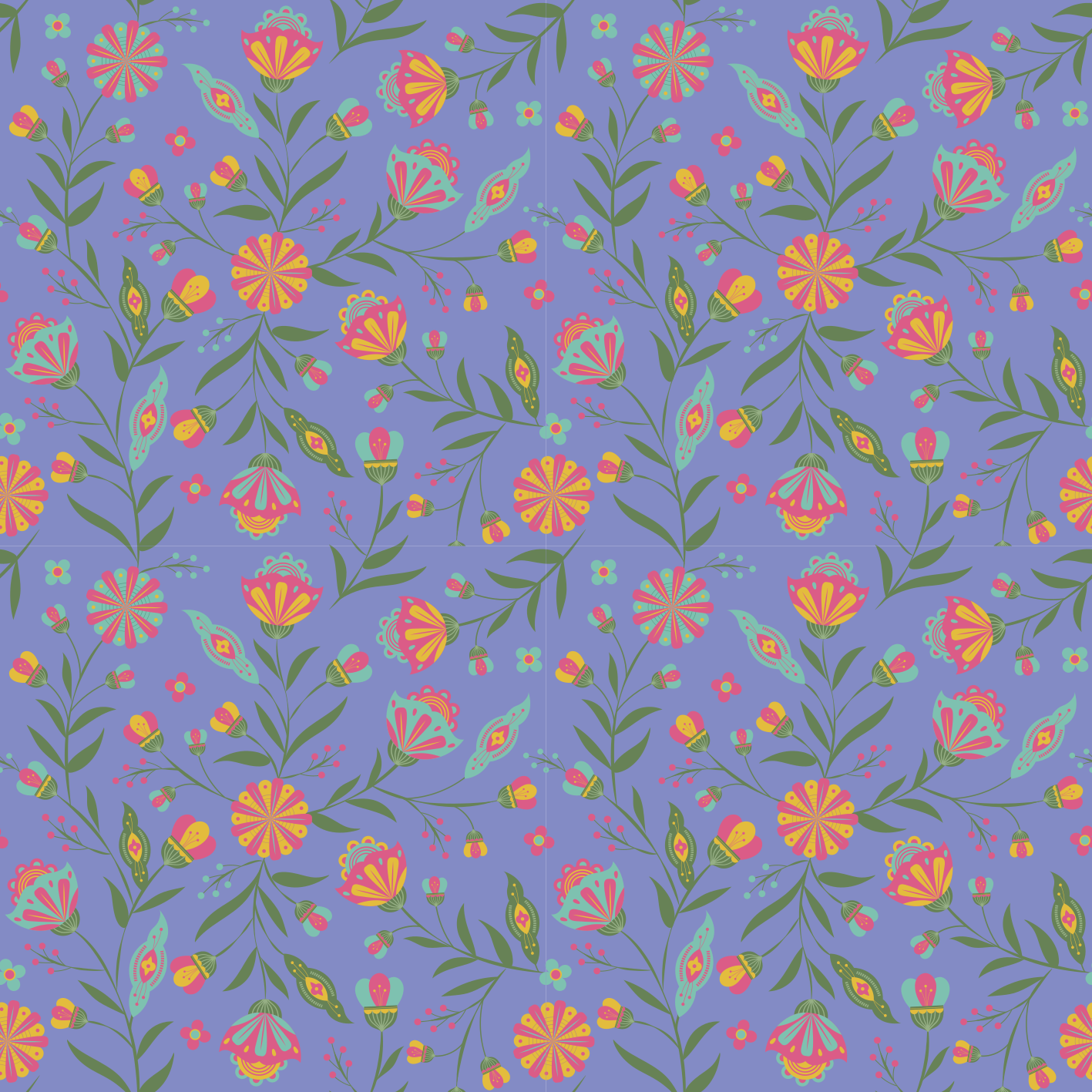 Söt design för barn vinylmatta blommor och växter - Tenstickers