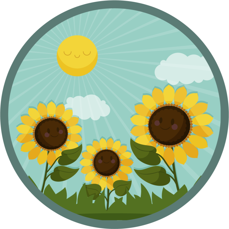 Vinylmatta blommor och växter blommor i solen - Tenstickers