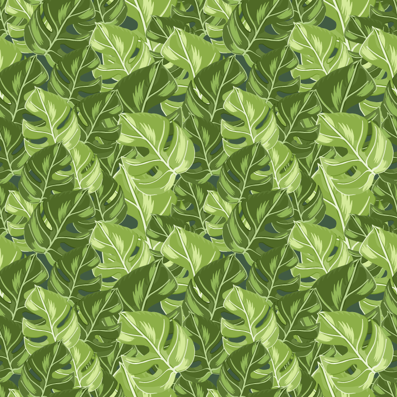 Vinylmatta blommor och växter monstera design - Tenstickers