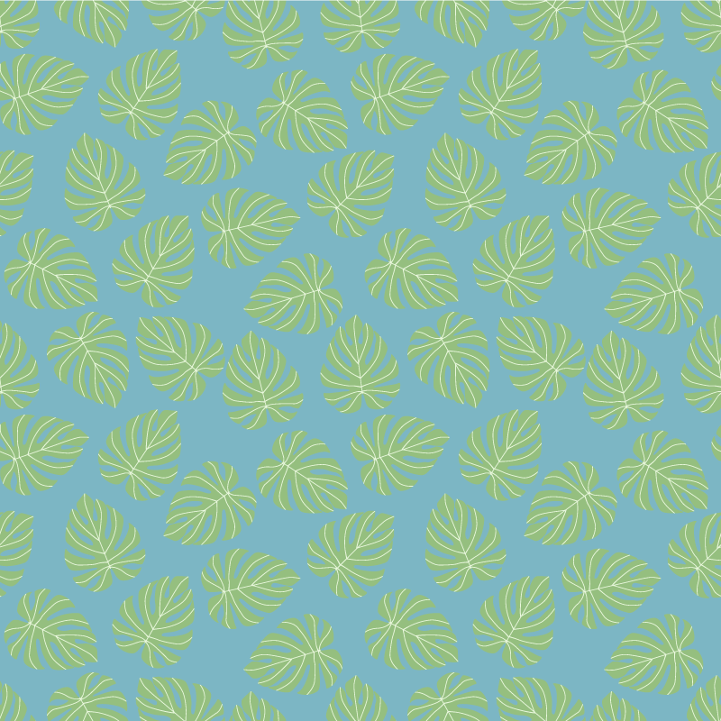 Vinylmatta blommor och växter sommargröna bladdesign - Tenstickers
