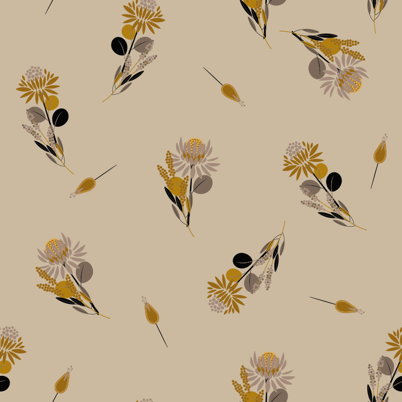 Vinylmatta matsal vintage blommor - Tenstickers