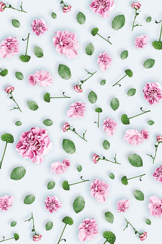 Vinylmatta blommor och växter i härliga mönster - Tenstickers