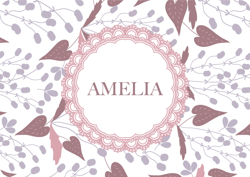 Vinylmatta blommor och växter pastell vintage mönster - Tenstickers