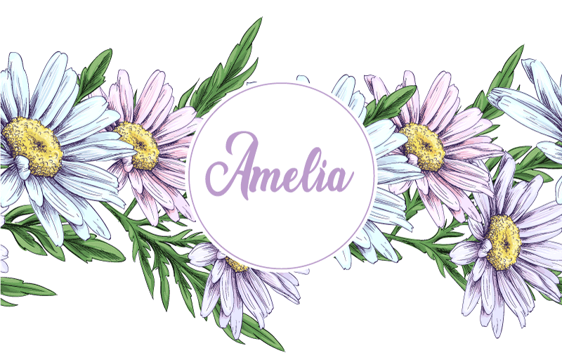 Vinylmatta blommor och växter med namndesign - Tenstickers