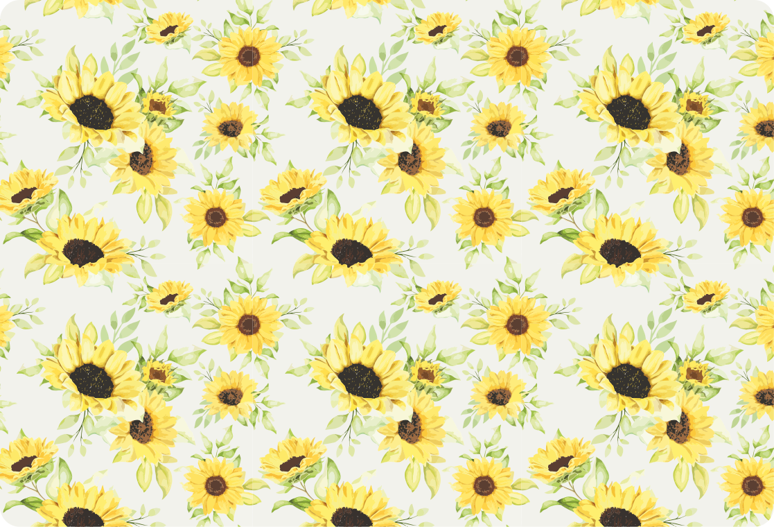 Vinylmatta blommor och växter vackert akvarellmönster - Tenstickers