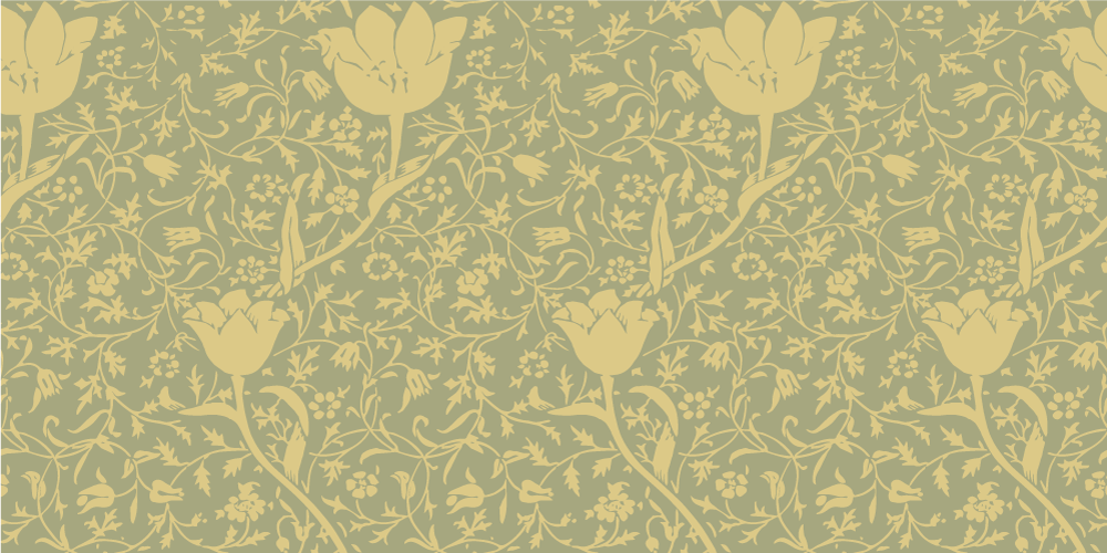 Vinylmatta blommor och växter guld och grön stil - Tenstickers