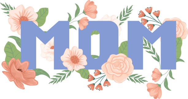 Vinylmatta blommor och växter blommig mors dag illustration - Tenstickers