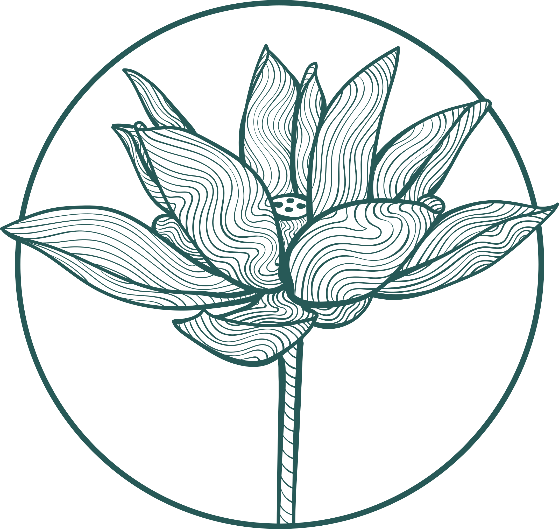 Vinylmatta blommor och växter lotusblomma illustration - Tenstickers