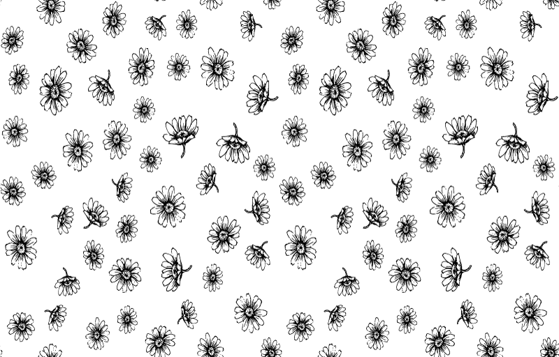 Vinylmatta blommor och växter prydnadsmargueriter - Tenstickers