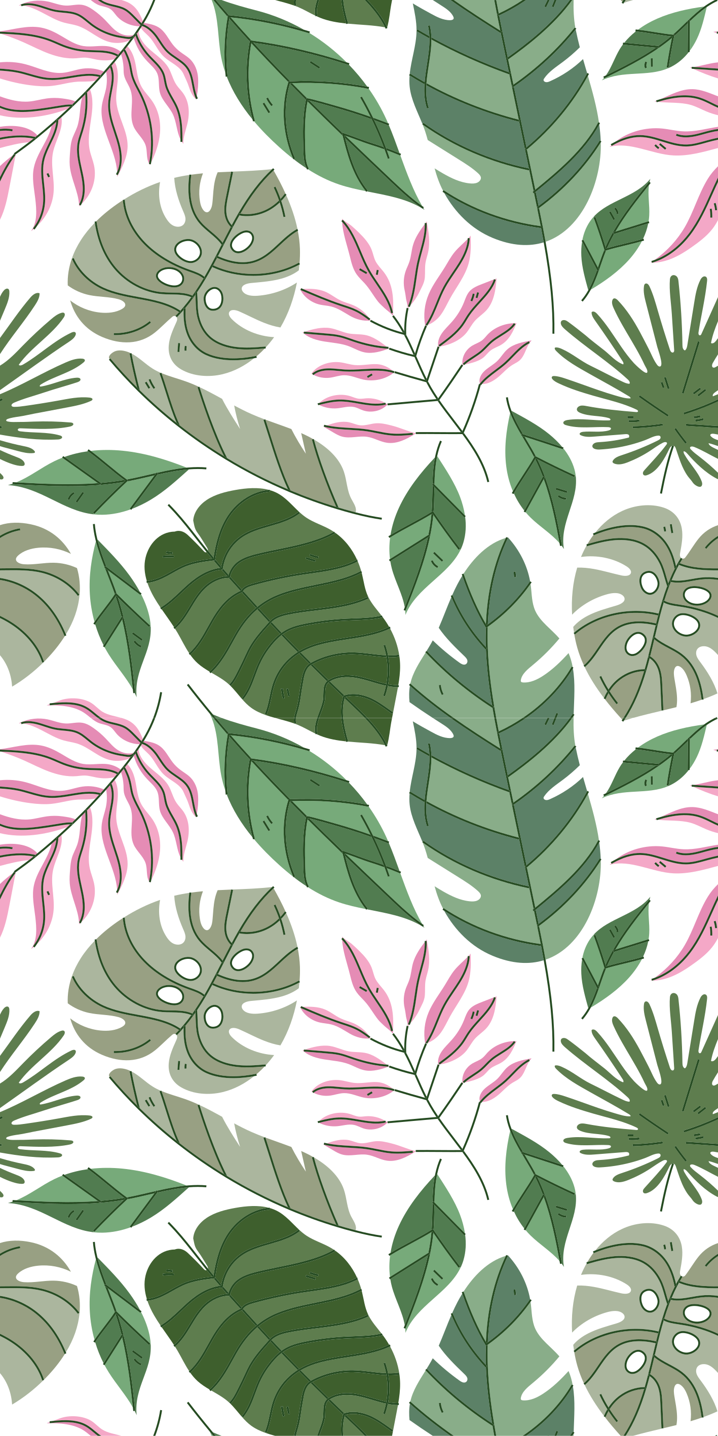 Vinylmatta blommor och växter tropiska minimalistiska växter - Tenstickers
