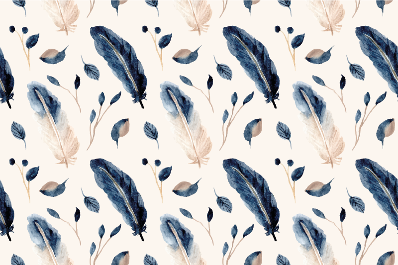 Vinylmatta blommor och växter flygande blad och fjädrar - Tenstickers