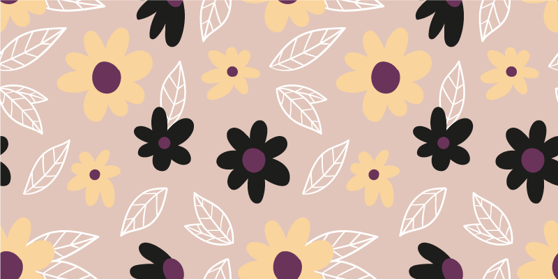 Vinylmatta blommor och växter färgglada moderna blommor - Tenstickers