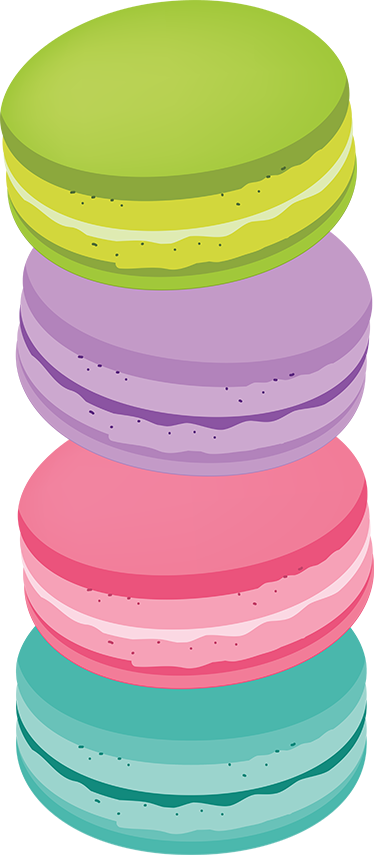 Vinylmatta kök colorfula makroner - Tenstickers