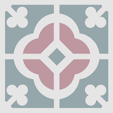 Vinylmatta kök blommig hydraulisk platta - Tenstickers