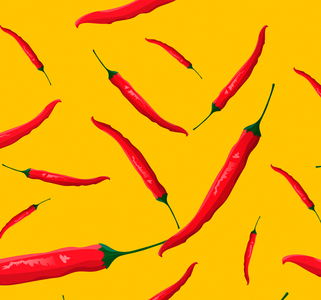 Vinylmatta kök röd och gul paprika - Tenstickers