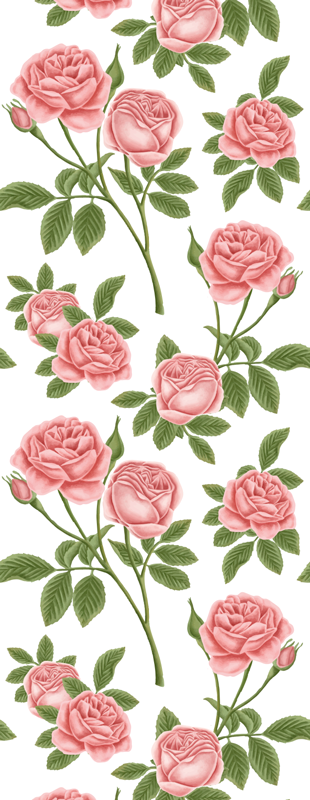 Vinylmatta kök blomtryck rosor - Tenstickers